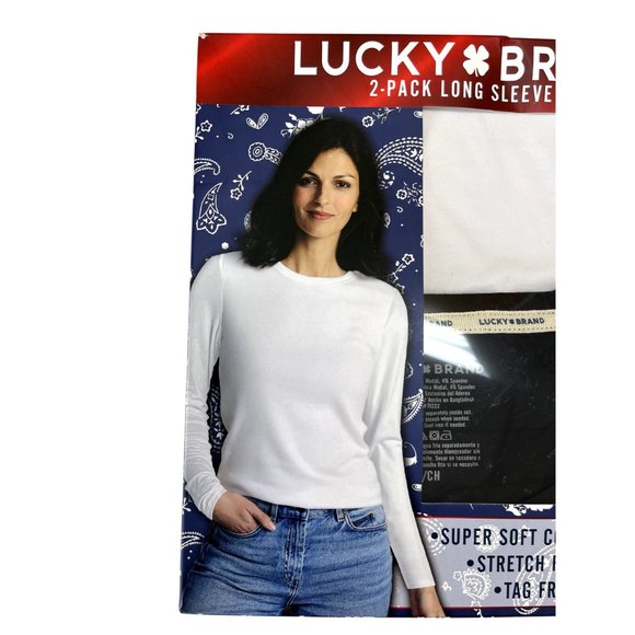 LUCKY BRAND LADIES LONG SLEEVE TEE 2-PACK - Picture 2 of 5